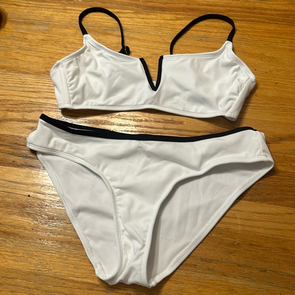 No Boundaries white with black trim bikini